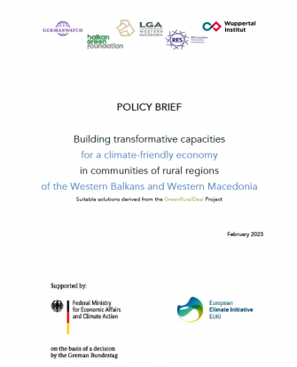 Building transformative capacities for a climate-friendly economy in communities of rural regions of the Western Balkans and Western Macedonia